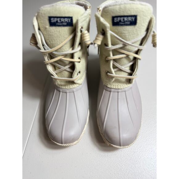 Sperry women's Saltwater Wool Duck boot waterproof lined lace up gray Sz 6 - Picture 2 of 11